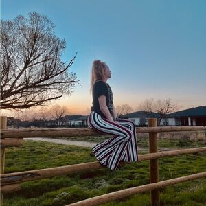 Chic Striped Flare Pants